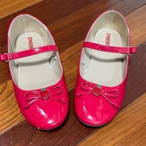 Gymboree Kids’ Red Dress Shoes with Bow Detail, Size 2.0M
